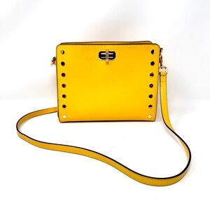 Michael Kors Yellow Leather Sylvie Crossbody Purse